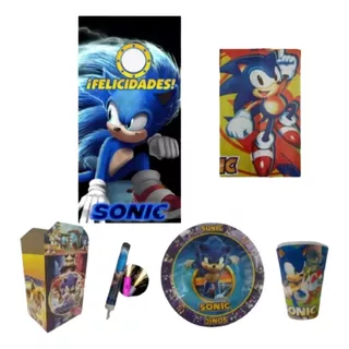 Sonic Paquete Fiesta Artículos 30 Personas Set Kit 