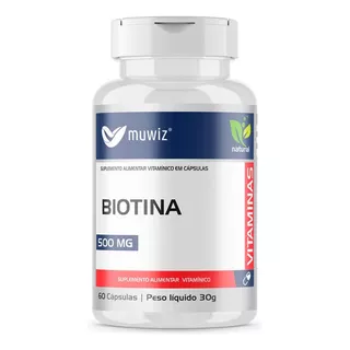 Biotina 60 Cápsulas 500mg - Muwiz