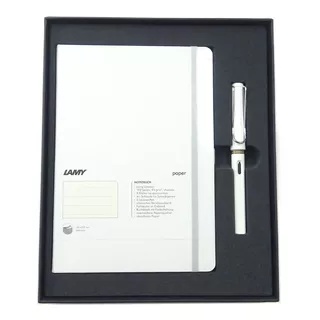 Pluma Lamy Safari Con Block A5 Blanco Estuche Regalo