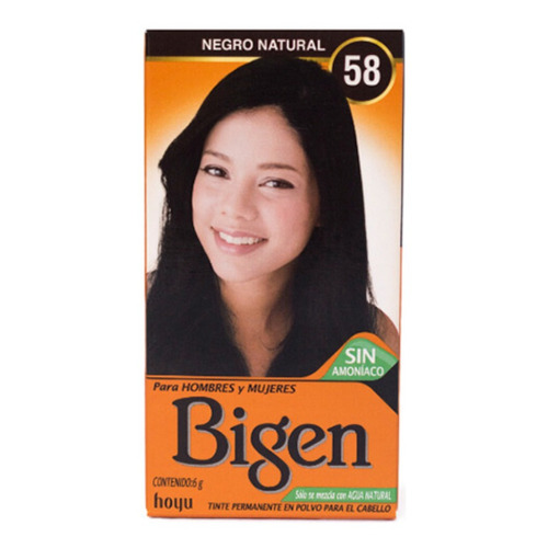 Kit Tintura Bigen  Tinte para cabello tono 58 negro natural para cabello