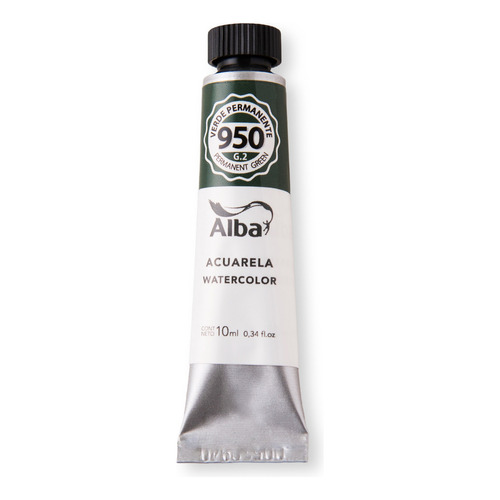 Acuarela Alba 10ml.verde Permanente 950