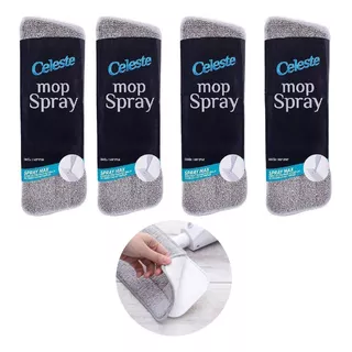 Refil 4 Peças Rodo Mop Spray Almofada Microfibra Esfregão