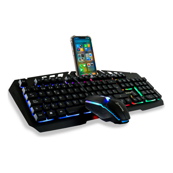 Kit Gamer Teclado Y Mouse Mecánico Con Soport Starket Sk-006 Color del mouse Negro Color del teclado Negro