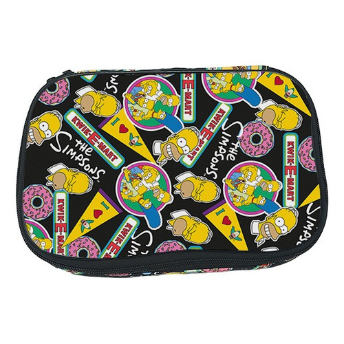 Cartuchera Canopla Trend Los Simpsons Textil Grande Mooving Color Negro