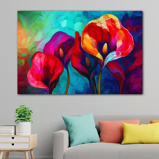 Cuadro Alcatraces Colores Elegante Canvas Flores 60x90