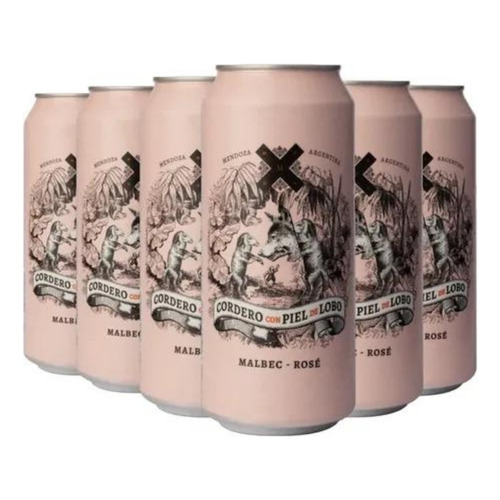 Vino Cordero Con Piel De Lobo Malbec Rose X 12 Latas Promo