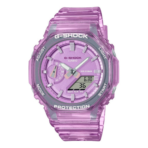 Reloj Casi G-shock Gmas2100sk Original Time Square Color de la correa Lila