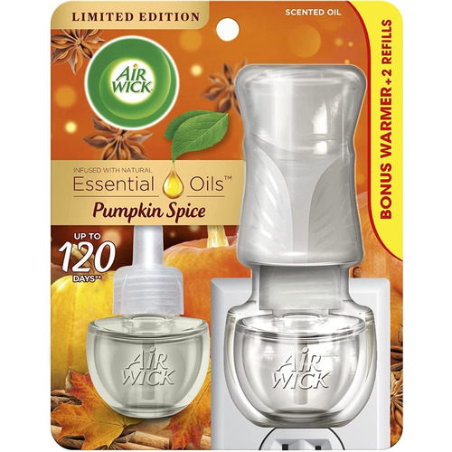 Air Wick Kit Pumpkin Spice Wamer & 2 Refills Ac Esenciales