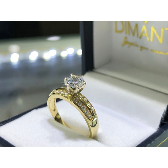 Anillo Compromiso Oro 14k Diamante Cultivado Envio Gratis