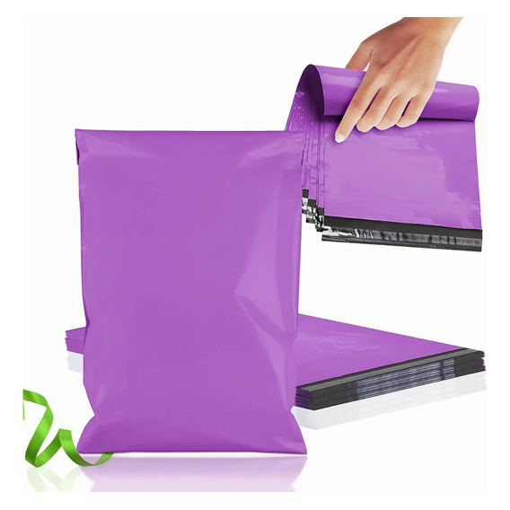100 Bolsas Sobres De Plástico Para S Paquetería 25*35cm Color Púrpura