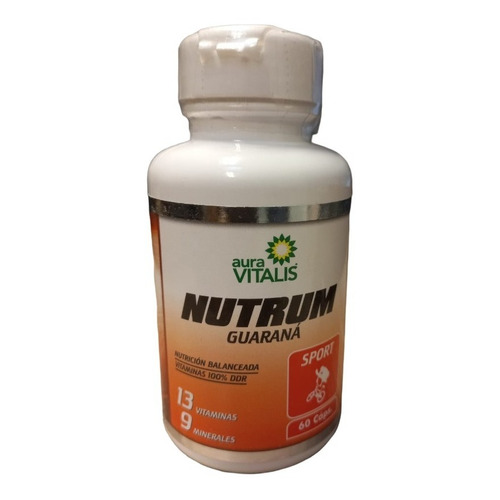Nutrum Sport 60 Caps 13 Vitamina 9 Minerales Guarana Sabor Guaraná