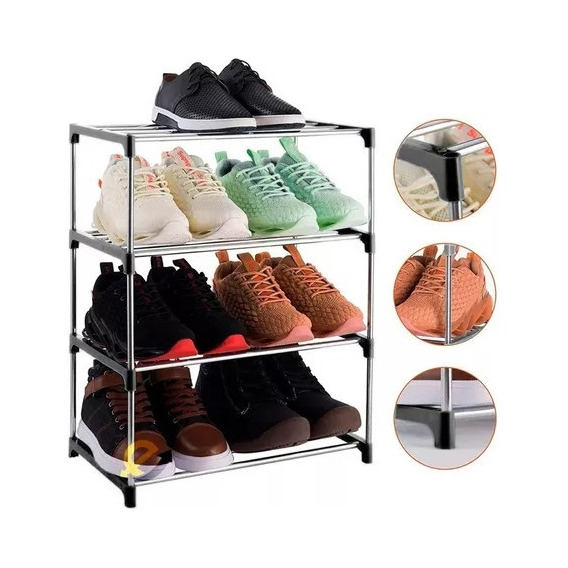 Organizador De Zapatos Metálico 4 Niveles 