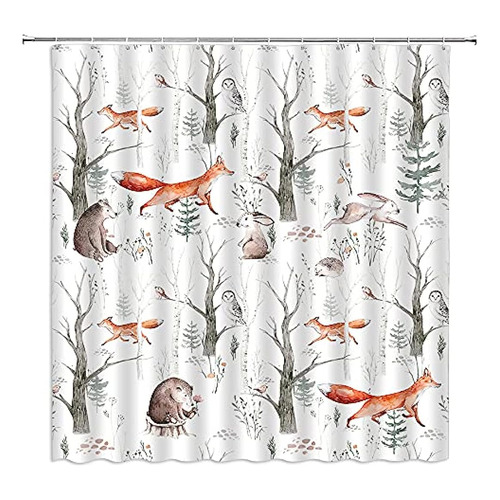 Cortinas De Baño Cortina De Ducha Con Bosque