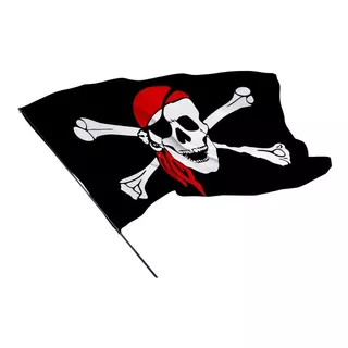 Bandeira Caveira Pirata 1,45m X 1m Em Tecido Oxford - Grande