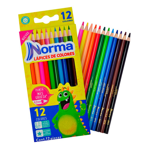 12 Lápices De Colores Intenso Profesional Norma