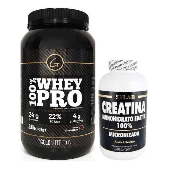 Proteina Whey Pro 2lb Gold Nutrition + Creatina Sylab 300g