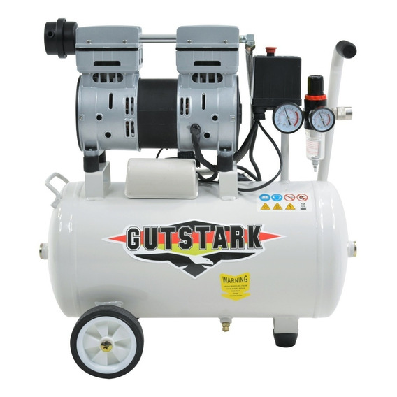 Compresor de aire eléctrico portátil Gutstark Mkz-compr25ltbla monofásico 25L 1hp 127V 60Hz blanco