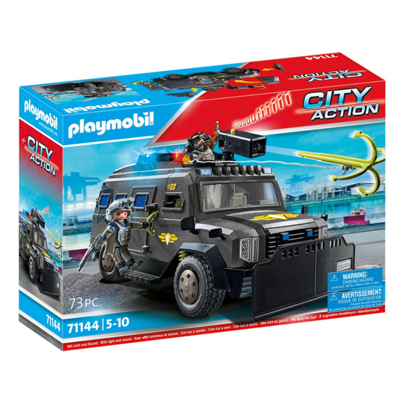 Figura Armable Playmobil City Action Fuerzas Especiales Vehículo Todoterreno 73 Piezas 3+