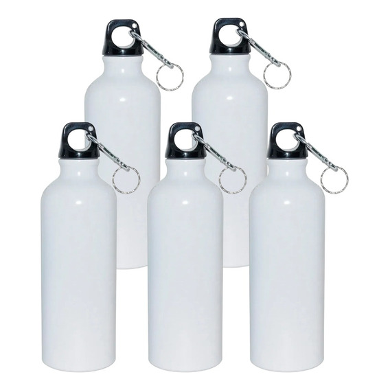 Botella Blanca Aluminio 400 Ml Sublimacion 5 Pack 