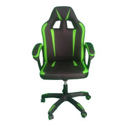 Cadeira Escritório Gamer Preta Verde Ajustavel Ergonomica