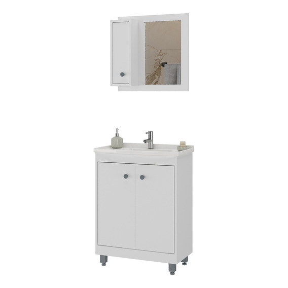 Mueble De Baño Completo - Botiquin Espejo Y Pileta - Madri