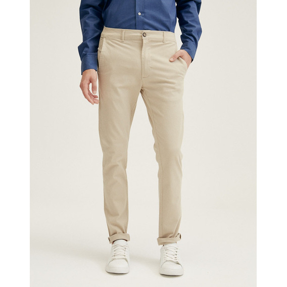 Pantalón Chino Munich, Hombre, Gabardina Slim, Tiza, Equus