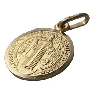 Colgante Medalla San Benito 100 % Oro 18 K Italiano Macizo 