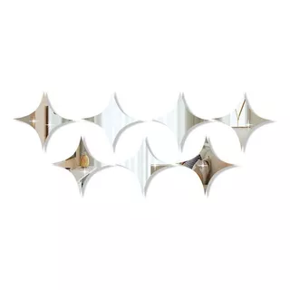 Conjunto 35 Estrelas Espelhadas Acrilico Decorativo Infantil Cor Da Moldura Prata