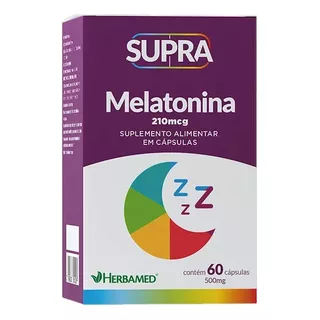 Supra Melatonina - 60 Cápsulas - Herbamed Sabor Sem Sabor