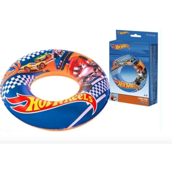 Salvavidas Swim Ring Hot Wheels 56cm Inflable Bestway 93401 