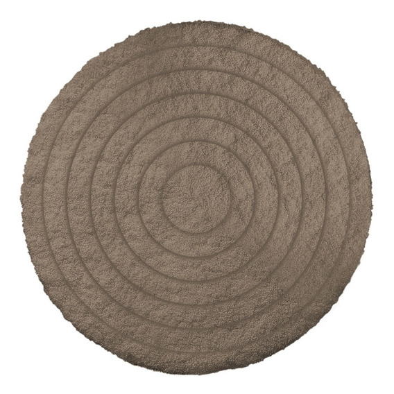 Alfombra Redonda 40 Cm Circulos Beige Marron