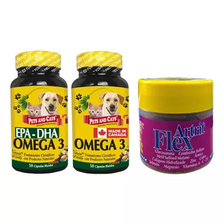 Omega 3 + Artritflex Vitacrunch Suplemento Para Mascotas