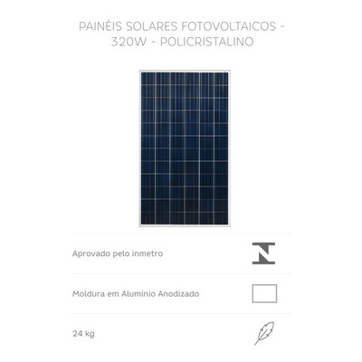 Placa Painel Solar Fotovoltaico 340 W 72 Células Elgin 3 Uni