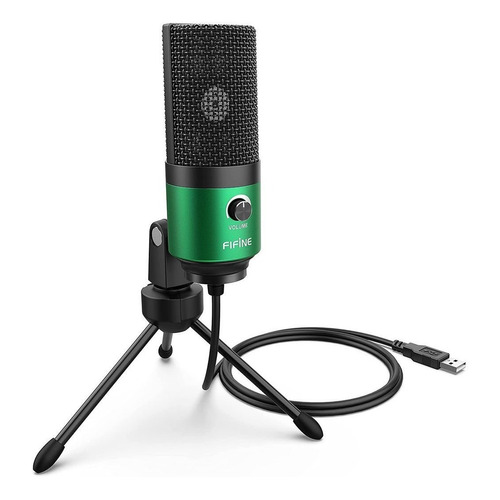 Micrófono Fifine K669B Condensador Cardioide color verde