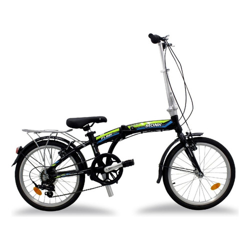 Bicicleta Flink Plegable/alum Rodada-20 7 Velocidades Color Negro/Verde