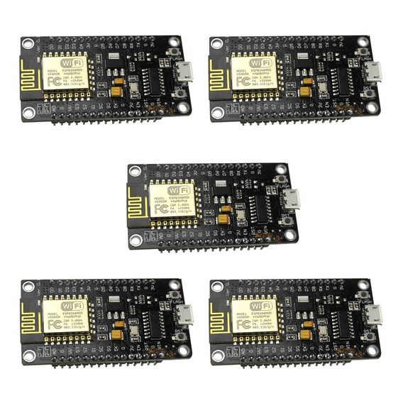 5 Piezas De Modulo Esp8266 12f Wifi Lua Nodemcu Node Mcu Usb