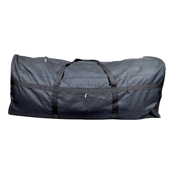 Bolso Grande Viaje Lona Negro Asas Bolsillo Lateral 120x49cm