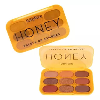 Paleta De Sombras Ruby Rose 9 Cores Honey - Matte/metálica Sombra Sortida