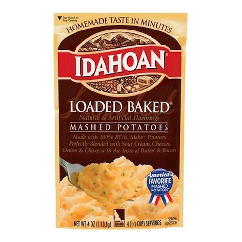 Idahoan Loaded Baked Tocino Queso Mantequilla Puré Papa