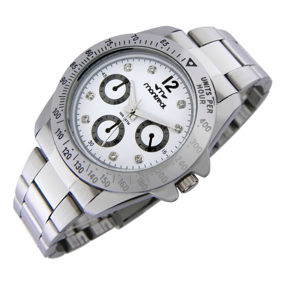 Reloj Montreal Hombre Ml1236 Malla Acero Agujas Luminosas