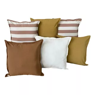 Almohadones Decorativos Tusor Set De 6 Varias Combinaciones