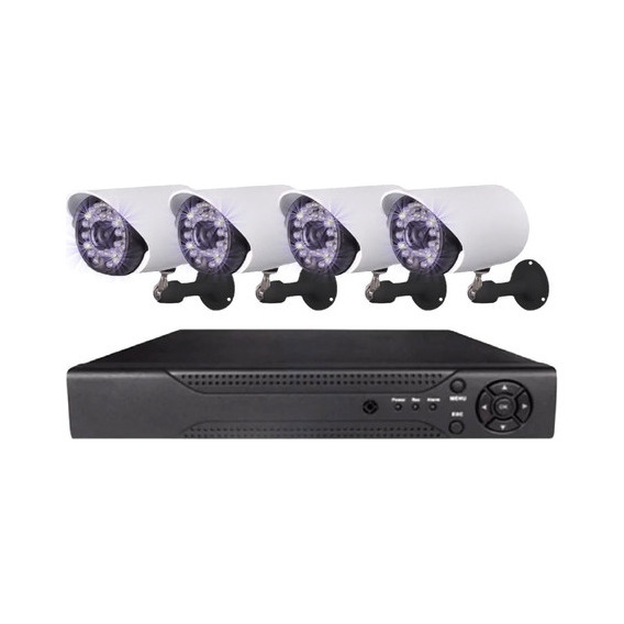 Kit Cctv Con 4 Cámaras De Seguridad Mas Dvr 1080p Full Hd