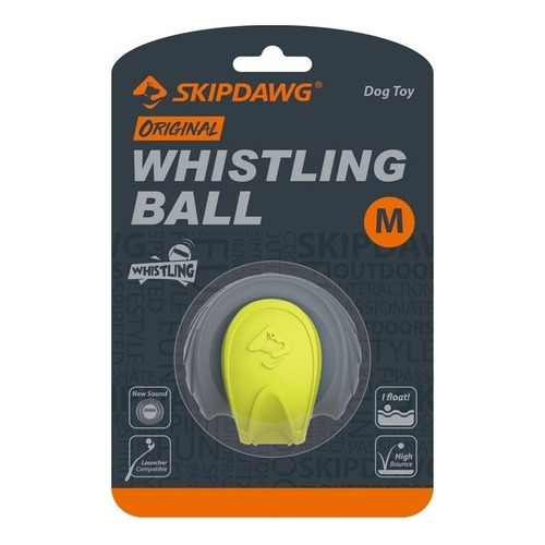 Pelota Para Perros Skipdawg Whistling Ball Talle M Color Amarillo Y Gris