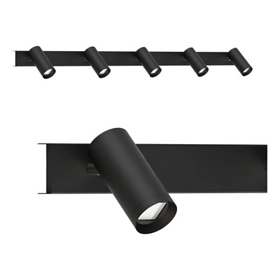 Aplique 5 Luces Nachos Led 34w Bco Ng Cabezal Movil 20305 Rd