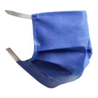 Cubrebocas Azul Impermeable Lavable Plisado  (80pack)