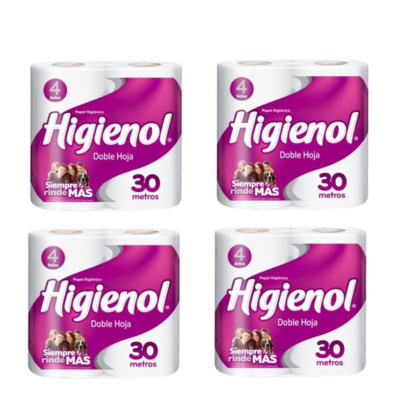 Pack X 4 Papel Higienico Higienol Doble Hoja 30m X4