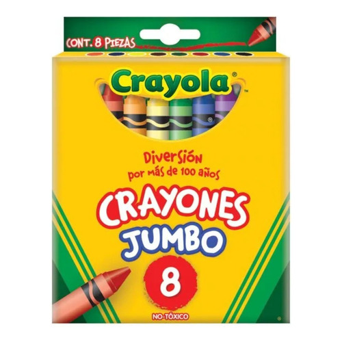 8 Crayones Jumbo Crayola Redondos Escolares Dibujo Colorear