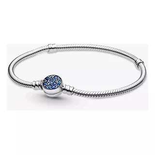 Brazalete Moments Broche Circular Zirconias Azules Pandora