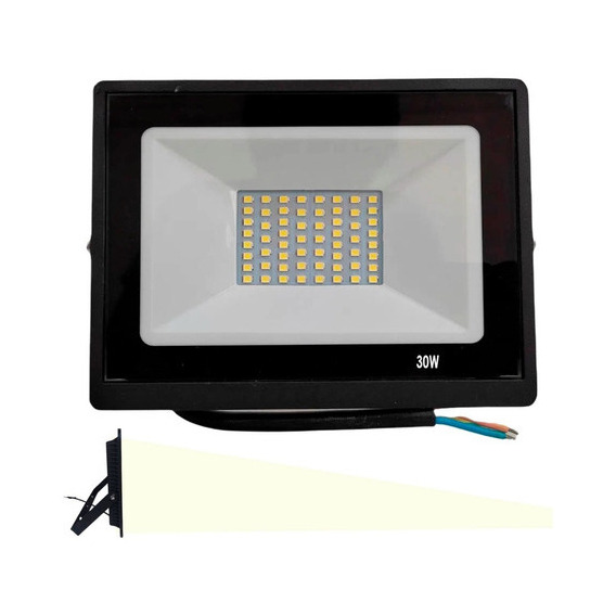 Reflectores Led 30w Exteriores Led Alto Brillo Luz Blanca Color de la carcasa Negro