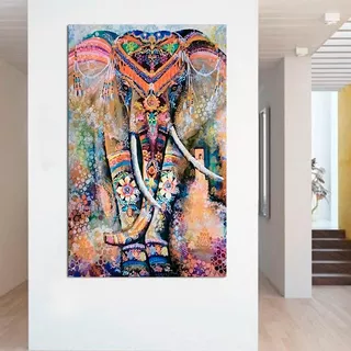 Cuadro Decorativo Animales Elefante Shiba (80x50 Cm)